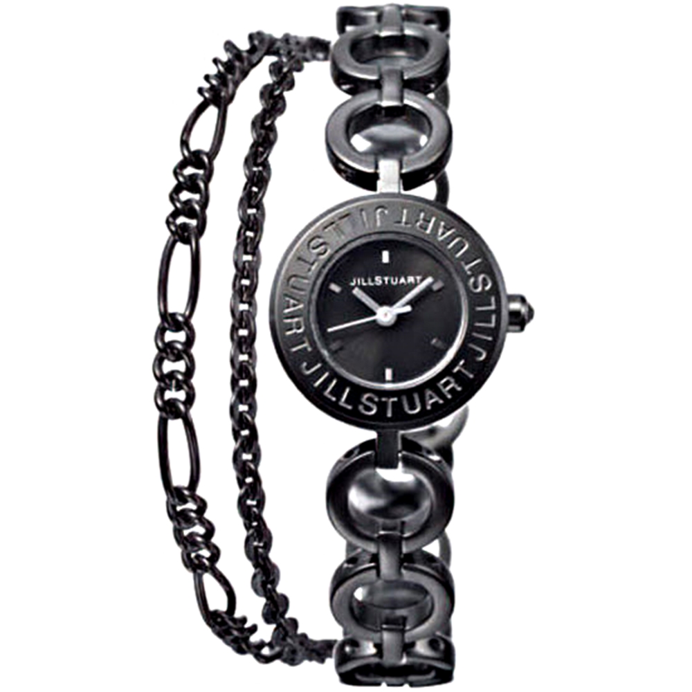 JILL STUART Bracelet Logo手鍊腕錶-黑/20mm