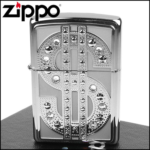 【ZIPPO】美系~超奢華！施華洛世奇水晶金錢符號打火機