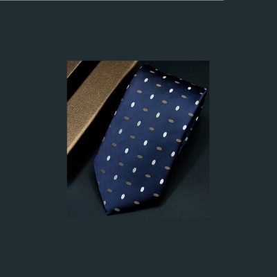 拉福  果粒藍領帶7cm寬版領帶拉鍊領帶 (藍)