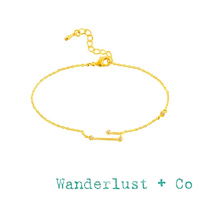 Wanderlust+Co 澳洲品牌 金牛座手鍊 金色鑲鑽手鍊 TAURUS