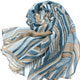 AnnaSofia 交錯彩條排紋 巴黎紗披肩圍巾(藍駝系) product thumbnail 1