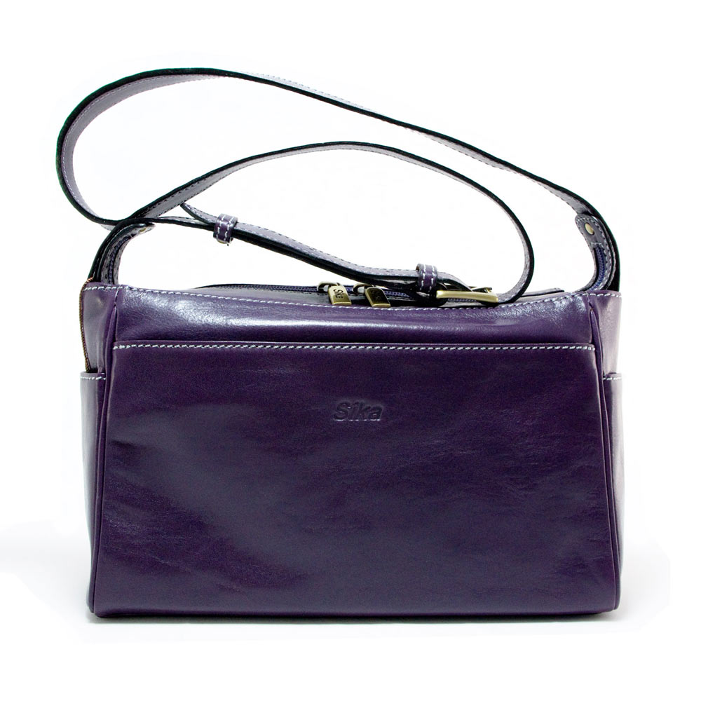 Sika - 義大利時尚真皮肩側背方包M6039-07 - 木槿紫