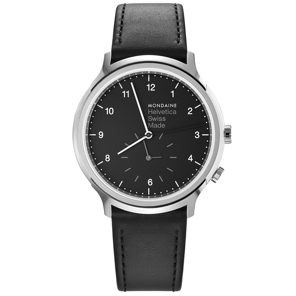 MONDAINE 瑞士國鐵設計系列雙時區腕錶-黑/40mm