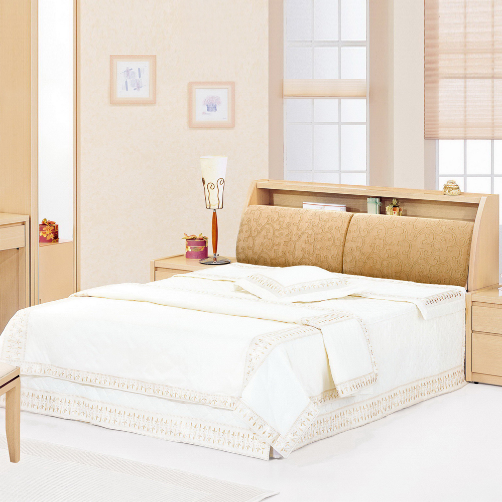 時尚屋 英尼斯5尺白橡被櫥式雙人床(只含床頭-床底-不含床墊、床頭櫃)