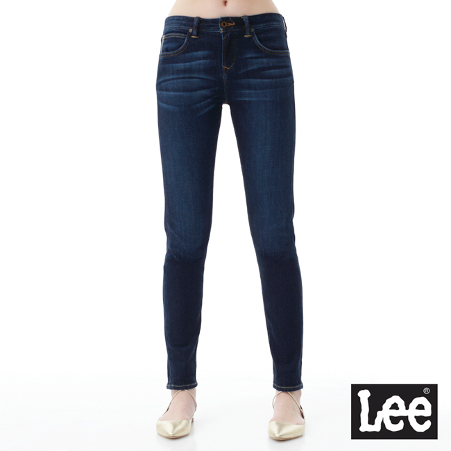 Lee 牛仔褲 433高腰合身窄腳牛仔褲-女款-藍
