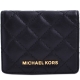 MICHAEL KORS Jet Set Travel 金LOGO菱格紋羊皮釦式短夾-黑 product thumbnail 1