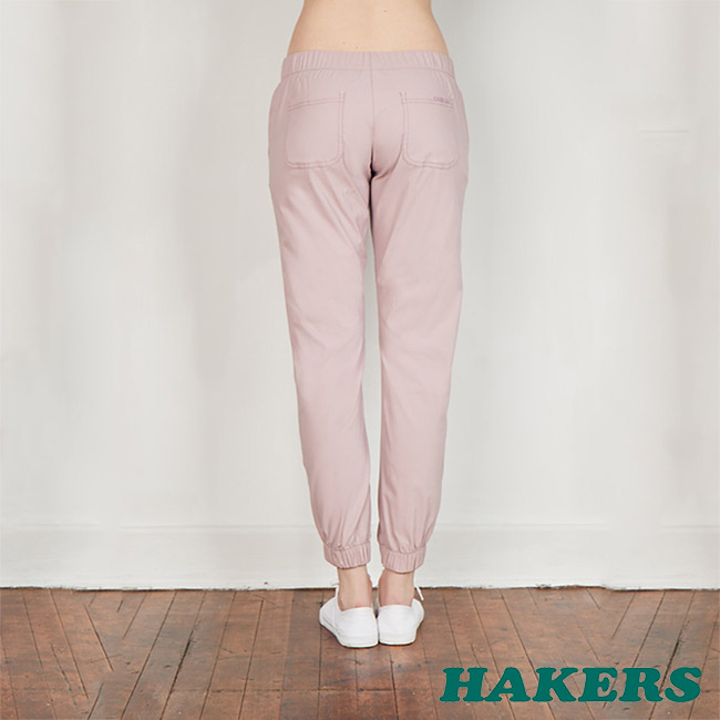 【HAKERS 哈克士】女-彈性快乾束口褲-暗粉紫