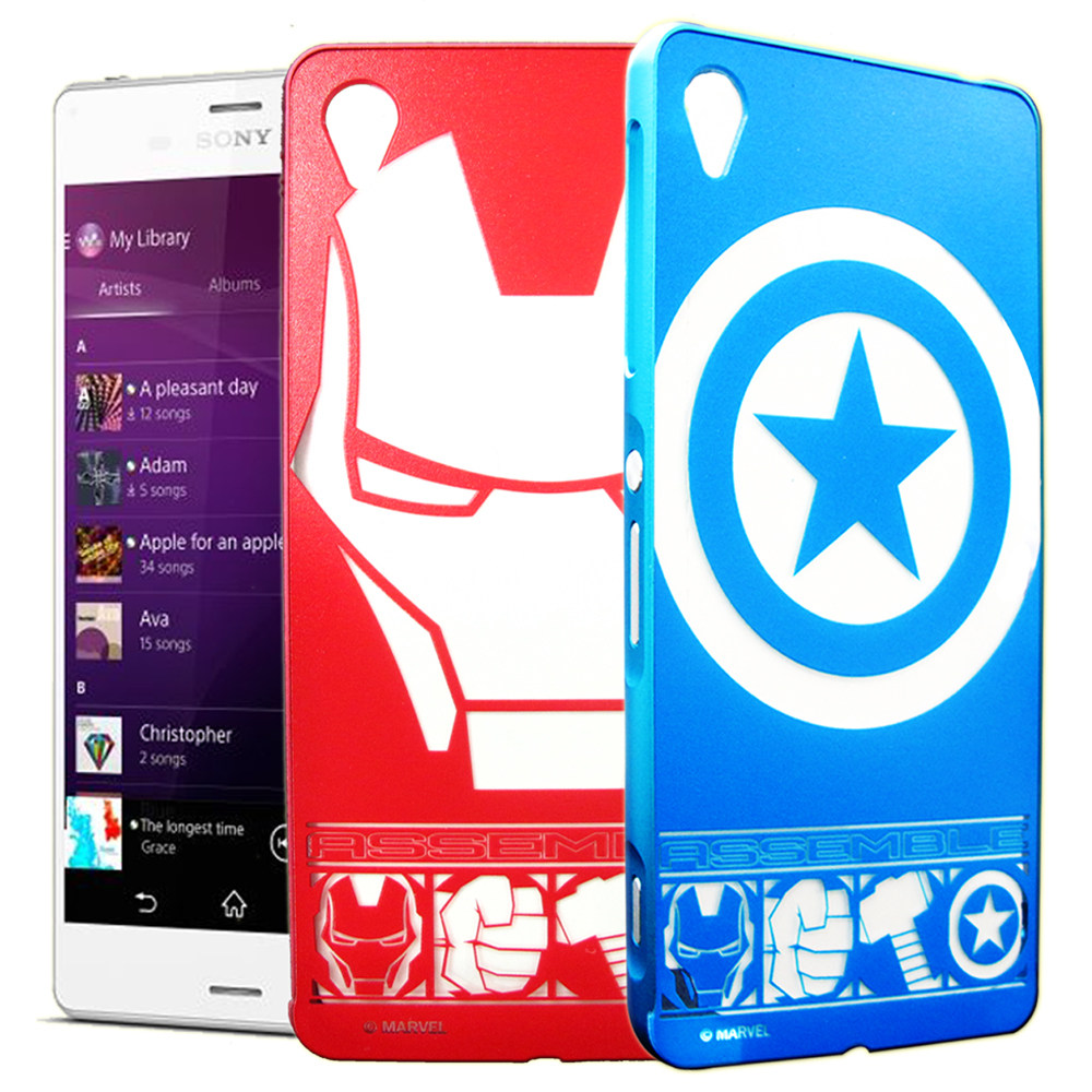 Marvel SONY Z3 鋁合金金屬邊框保護殼 (LOGO系列)