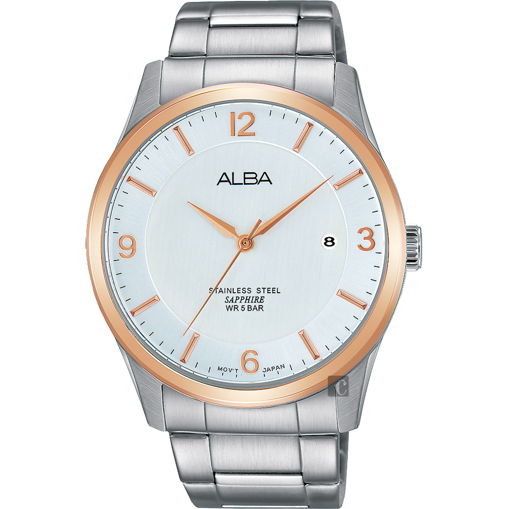 ALBA 時尚東京石英腕錶(AS9C92X1)-銀x玫塊金框/40mm