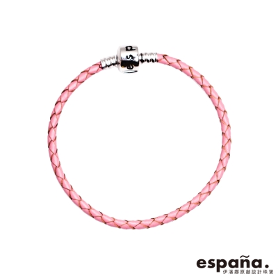 ESPANA伊潘娜 925純銀/皮革手鍊-粉紅