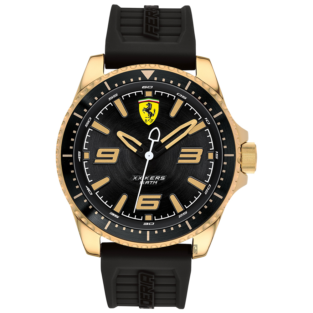 Scuderia Ferrari 法拉利 XX KERS 競速手錶-黑x金框/45mm
