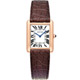 CARTIER TANK SOLO 坦克經典玫瑰金皮帶女型腕錶-31x24mm product thumbnail 1