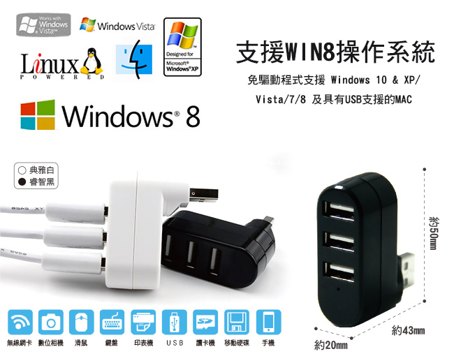 便利社 USB 2.0 3 Port HUB