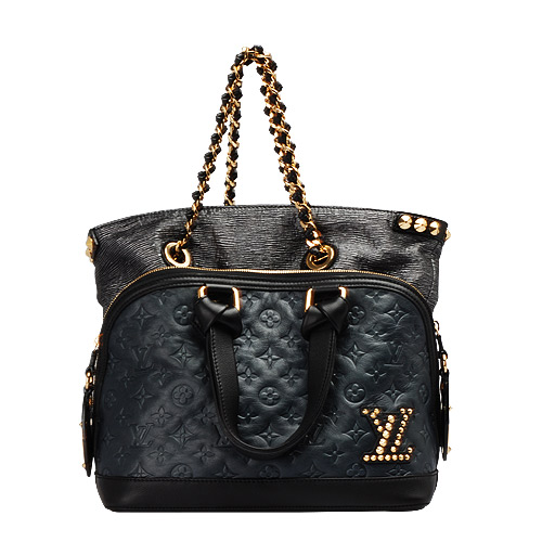 LV M40280限量DOUBLE ALMA壓紋金鍊子母包(藍綠X銀-附銀色內袋)