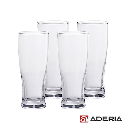 ADERIA 日本進口啤酒杯四件套組- 410ml