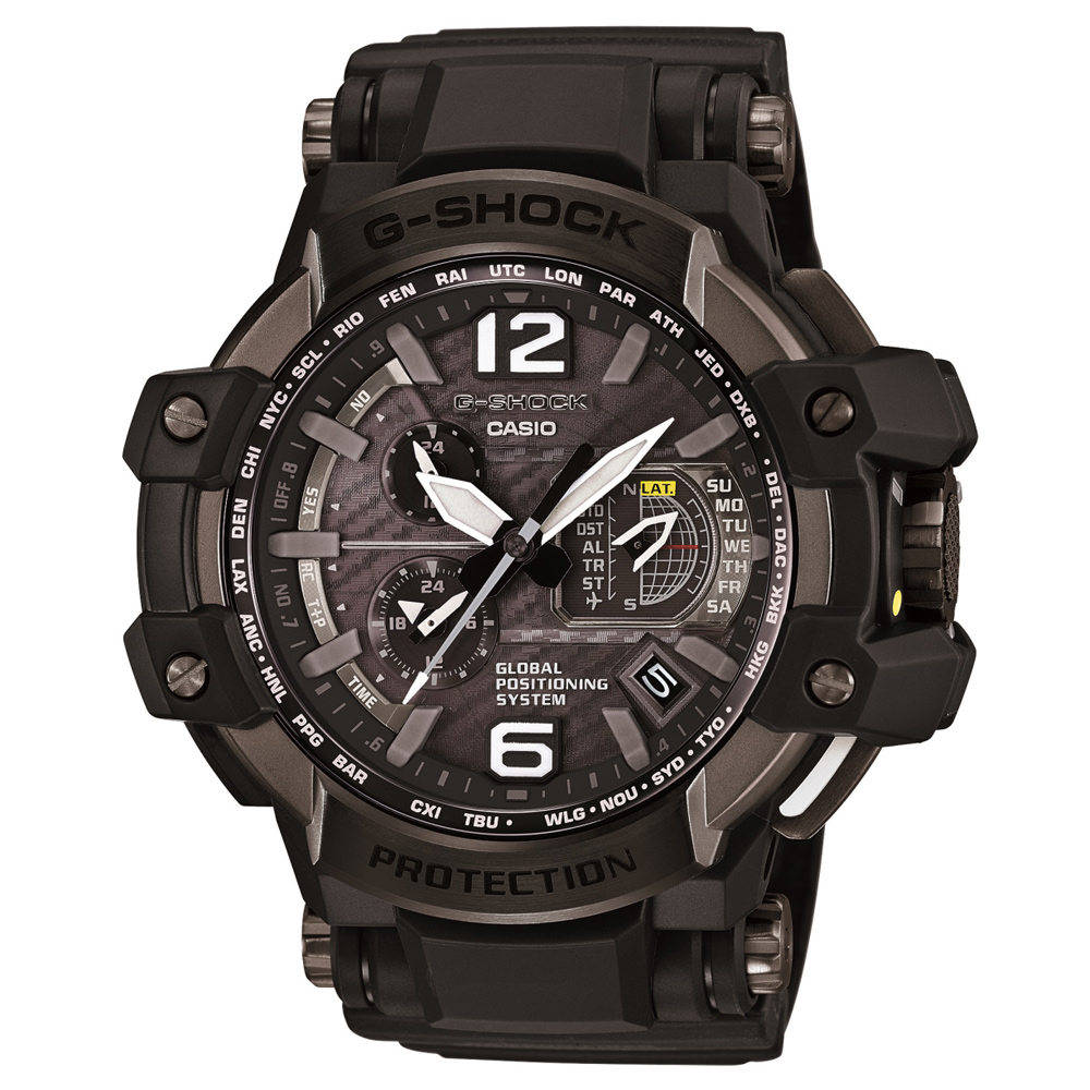 G-SHOCK 世界首款同步搭載高性能GPS電波概念錶(GPW-1000-1B)-黑/56mm