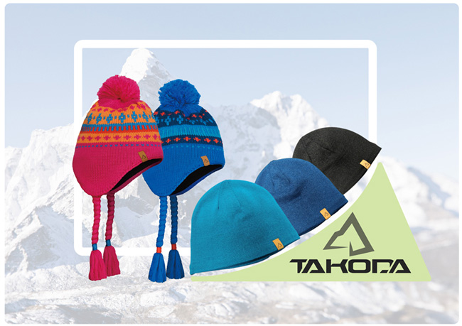 TAKODA 滑雪風格手工毛球麻花辮羊毛混紡粗針織毛線帽 (藍色)