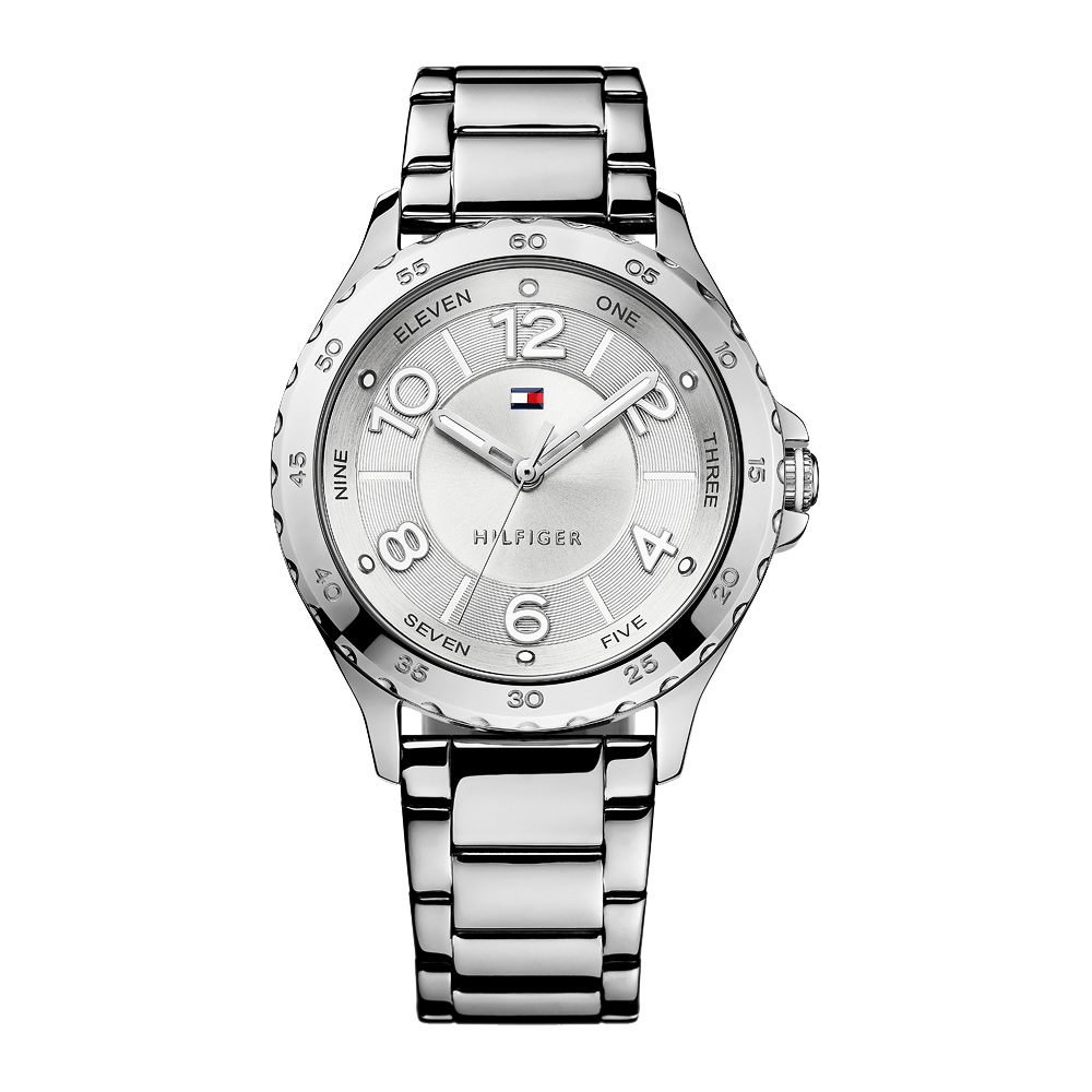 TOMMY HILFIGER 美式百搭時尚腕錶-銀/40mm