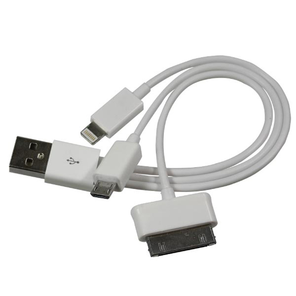 Lightning/micro USB/Galaxy Tab to USB三合一充電傳輸線