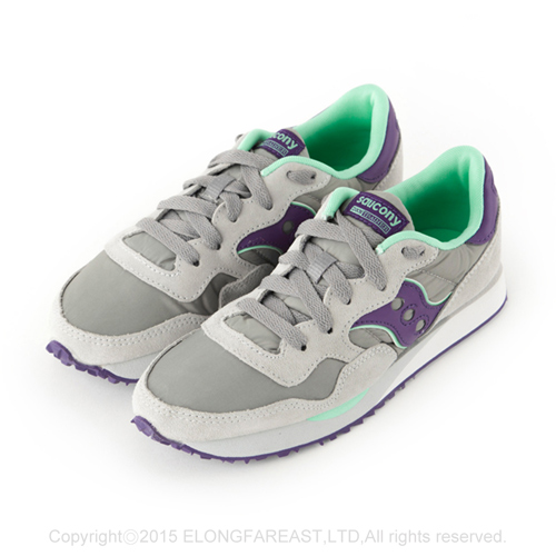 (女) 美國 SAUCONY 經典時尚休閒輕量慢跑球鞋-灰紫