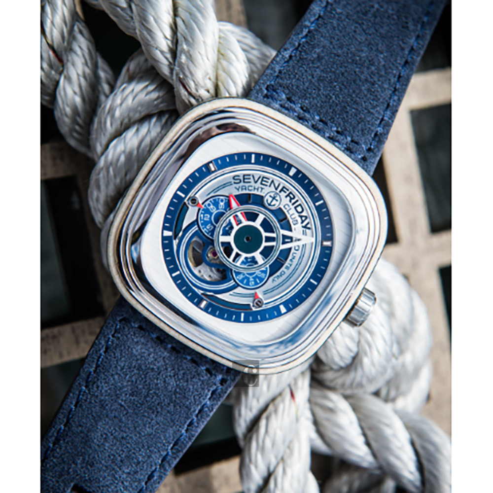 SEVENFRIDAY P3-06 帆船俱樂部 Yacht Club 限量錶-銀x藍