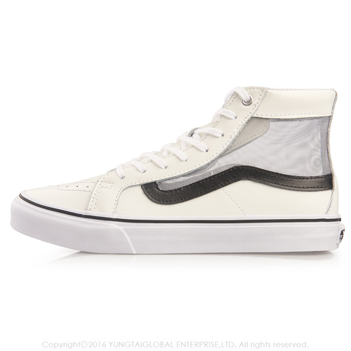 (女)VANS SK8-Hi Slim 皮革透膚高筒休閒鞋*白色