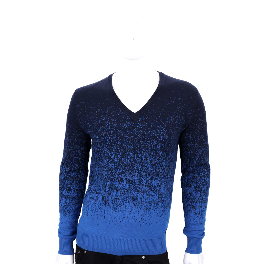 VERSACE 藍色漸層設計羊毛針織上衣