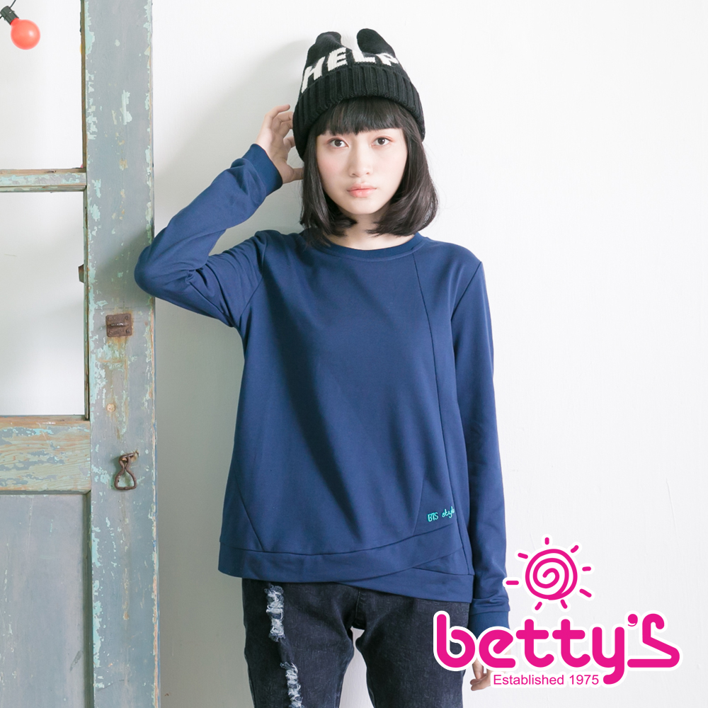 betty’s貝蒂思　剪裁造型素色T-shirt(藍色)