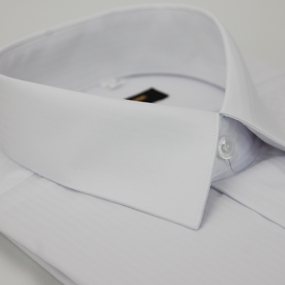 金安德森 白色細紋壓光易整燙窄版長袖襯衫