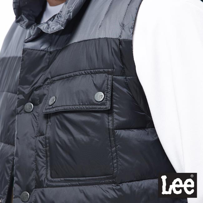 Lee 保暖舖棉背心-男款-黑色