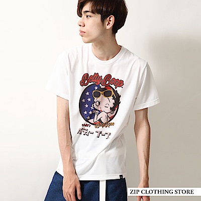 小貝蒂印花短袖T恤(4色) ZIP日本男裝