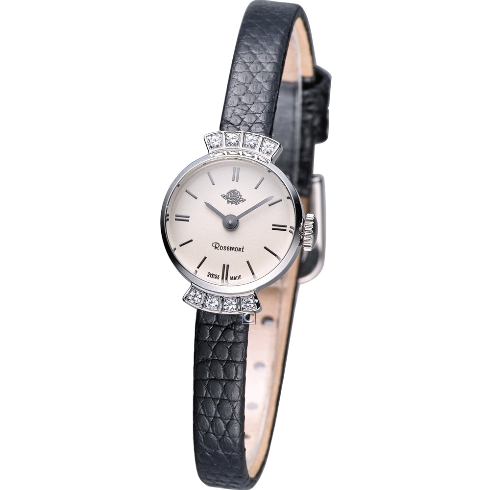 Rosemont 巴黎1925系列迷你時尚腕錶-黑色錶帶/17mm