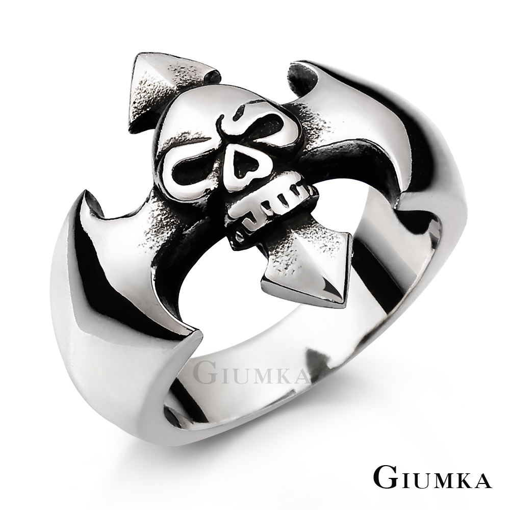 GIUMKA 戒指白鋼戒個性 暗黑骷髏頭 白鋼戒指 MR03016