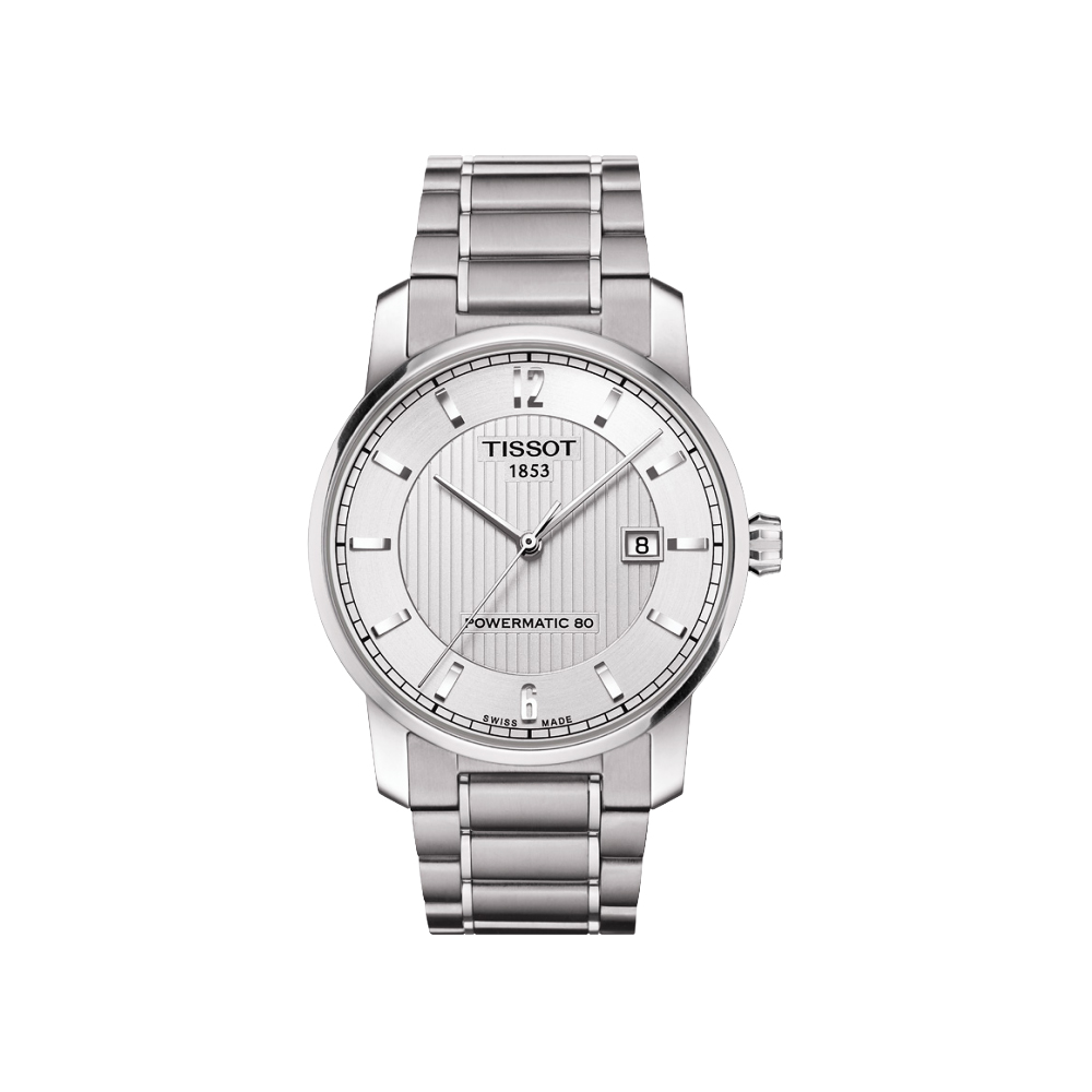 TISSOT 天梭 官方授權 T-Classic Powermatic 80【鈦】機械腕錶-銀/40mm T0874074403700