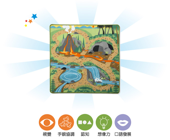 美國瑪莉莎 Melissa & Doug 交通遊戲 - 史前恐龍大冒險地墊組