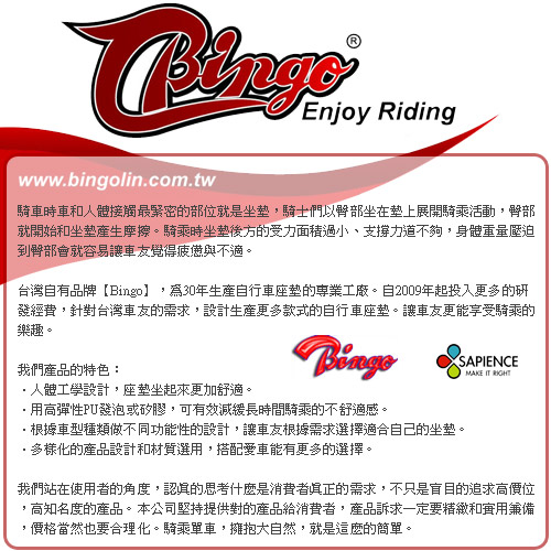 Bingo 自行車專用超彈性縷空坐墊 人體工學設計座墊-黑