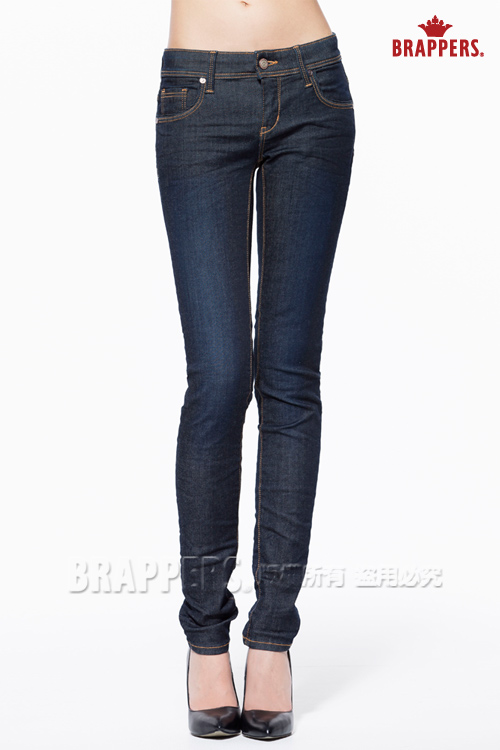 BRAPPERS 女款 新美腳Royal系列-中低腰彈性窄管褲-深藍