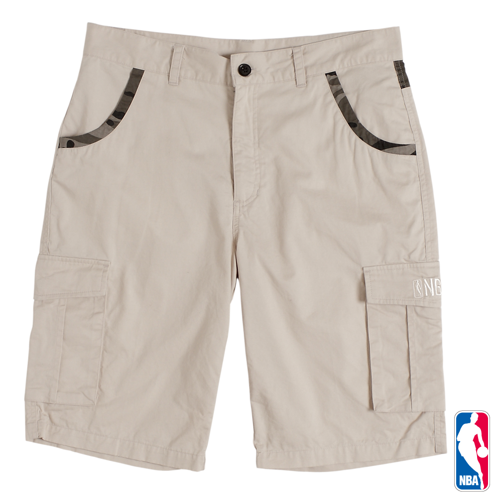 NBA-經典NBA電繡迷彩風格休閒短褲-卡其(男)