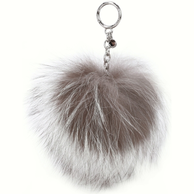 Michael Kors Fur Key Chain 混色毛球吊飾/鑰匙圈(淺咖色)