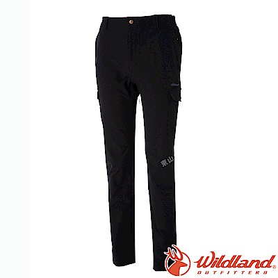 Wildland 荒野 0A52308-54黑色 男彈性貼袋保暖休閒褲大尺碼