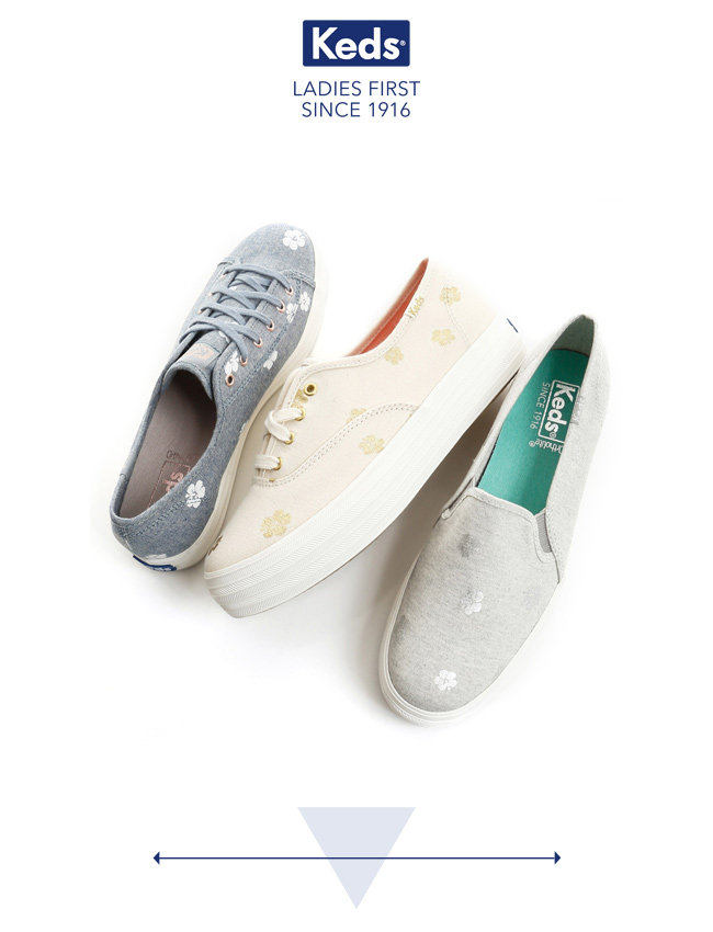 Keds TRIPLE DECKER 扶桑花厚底休閒鞋-淺灰