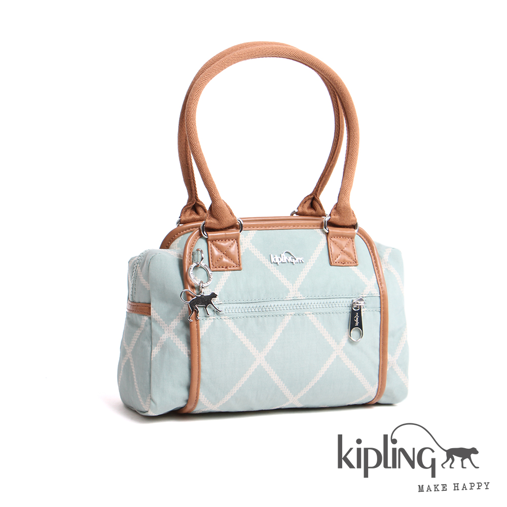 Kipling 手提包 松石綠鍊條格紋