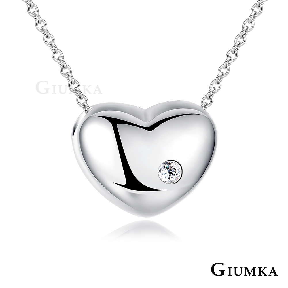 GIUMKA 925純銀墜鍊 專屬你心心形純銀項鍊-銀色