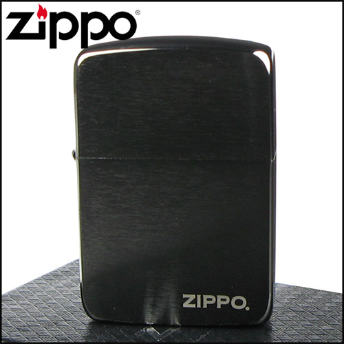 【ZIPPO】美系~LOGO字樣-黑冰1941復刻版打火機