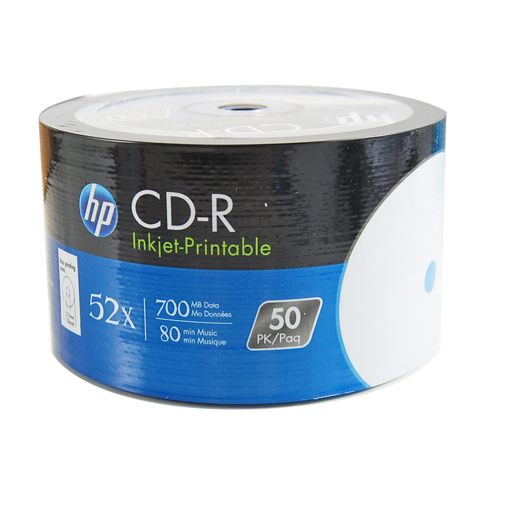 HP 52X 純白滿版 全平面 可印White Printable CD-R白金片100片