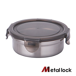 韓國Metal lock 圓形不鏽鋼保鮮盒320ml