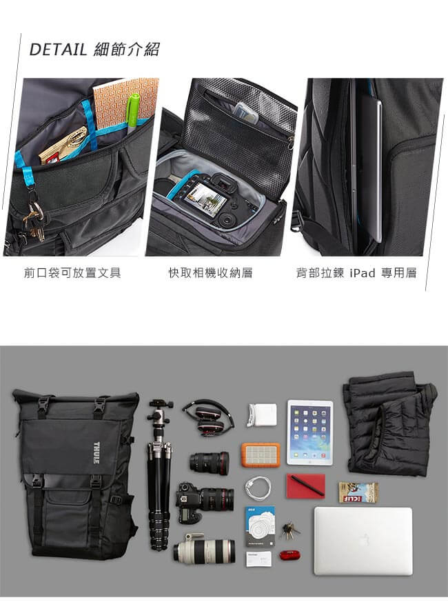 Thule Covert DSLR 上掀式背包-礦藍