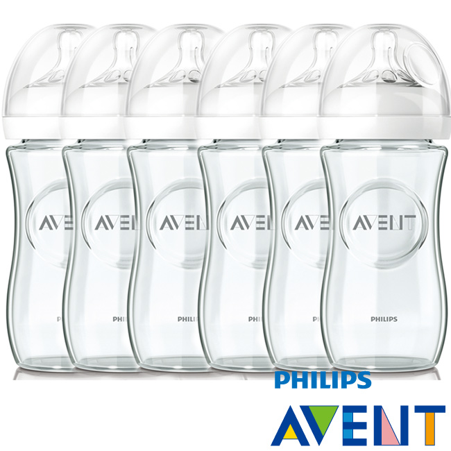 PHILIPS AVENT 親乳感玻璃奶瓶240ml超值6入裝+贈奶瓶刷乙支