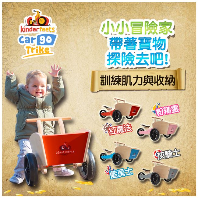 Kinderfeets 美國木製平衡滑步車/教具車-初心者收藏家系列 (灰騎士)