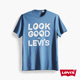 Levis 男款水藍童趣LOOK GOOD印花短袖T恤 product thumbnail 1